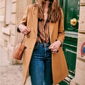 Sézane Johnson Coat Camel size 36 (us 4)